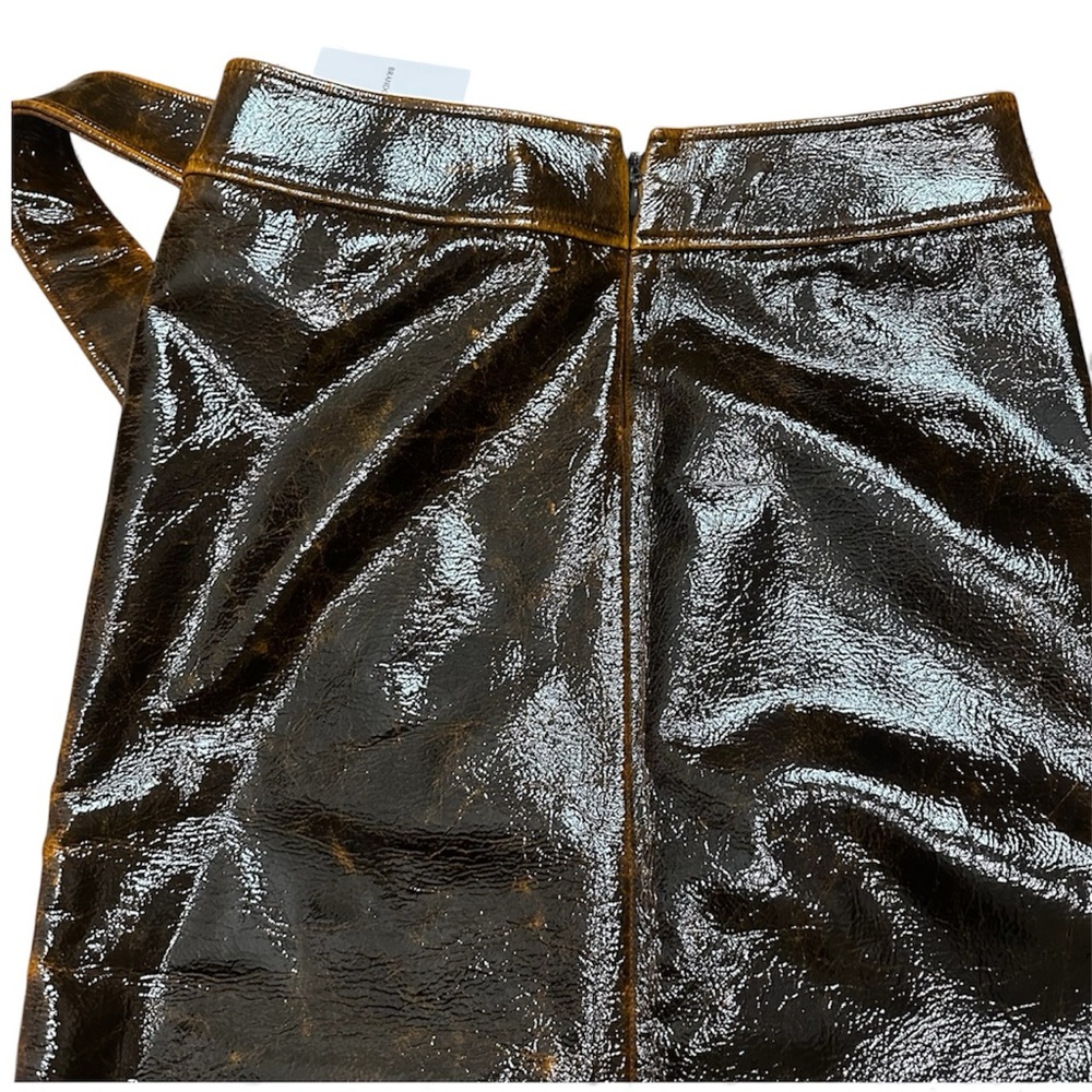 Brandon Maxwell Evelyn Mahogany Brown Maxi Wrap Skirt with Slit - Picture 12 of 12